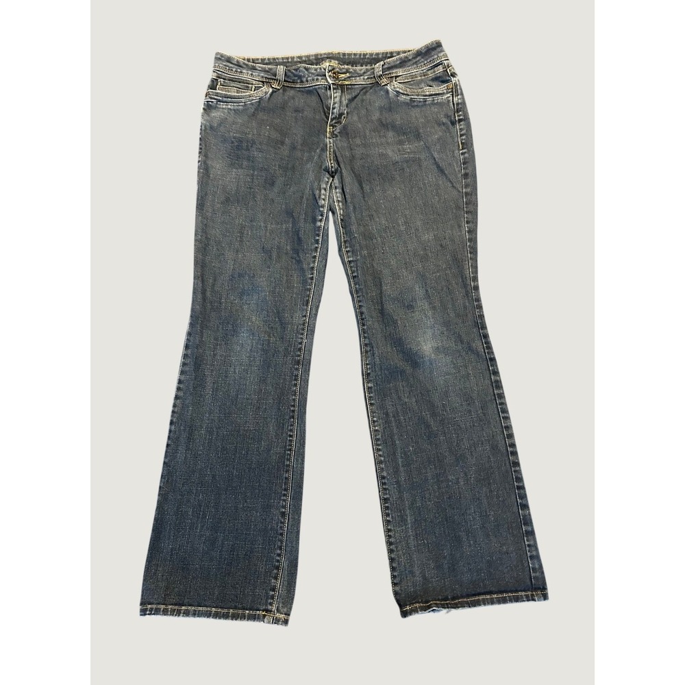 Simply Vera Vera Wang Dark Wash Bootcut Jeans Blue Mid Rise Size 14 1567 - Picture 1 of 11